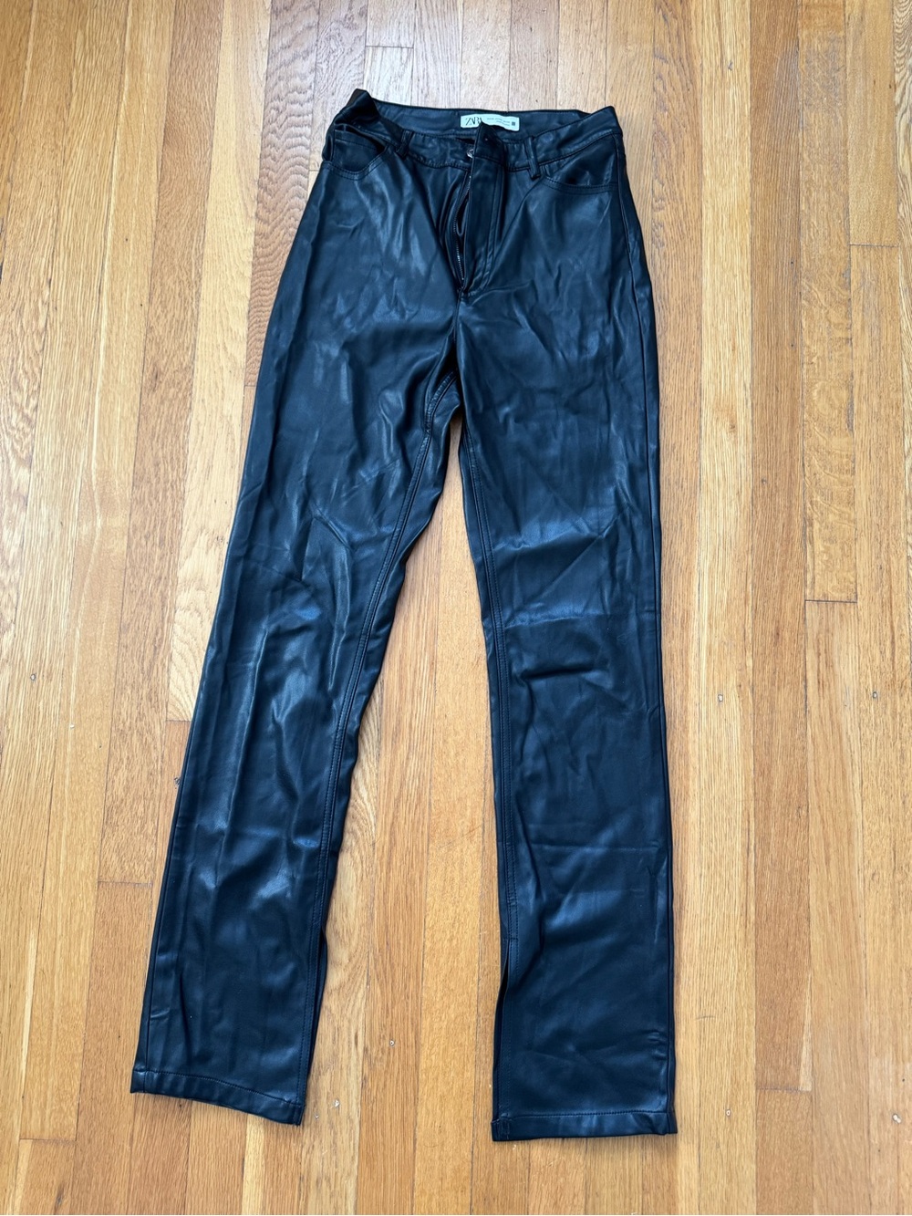 Zara Black Faux Leather Pants